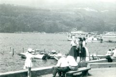 1957年芦ノ湖畔でDr.グラハム・シラー氏・ミラー氏（ミネソタ大） 戦後の日本の復興視察（米国）の方々と